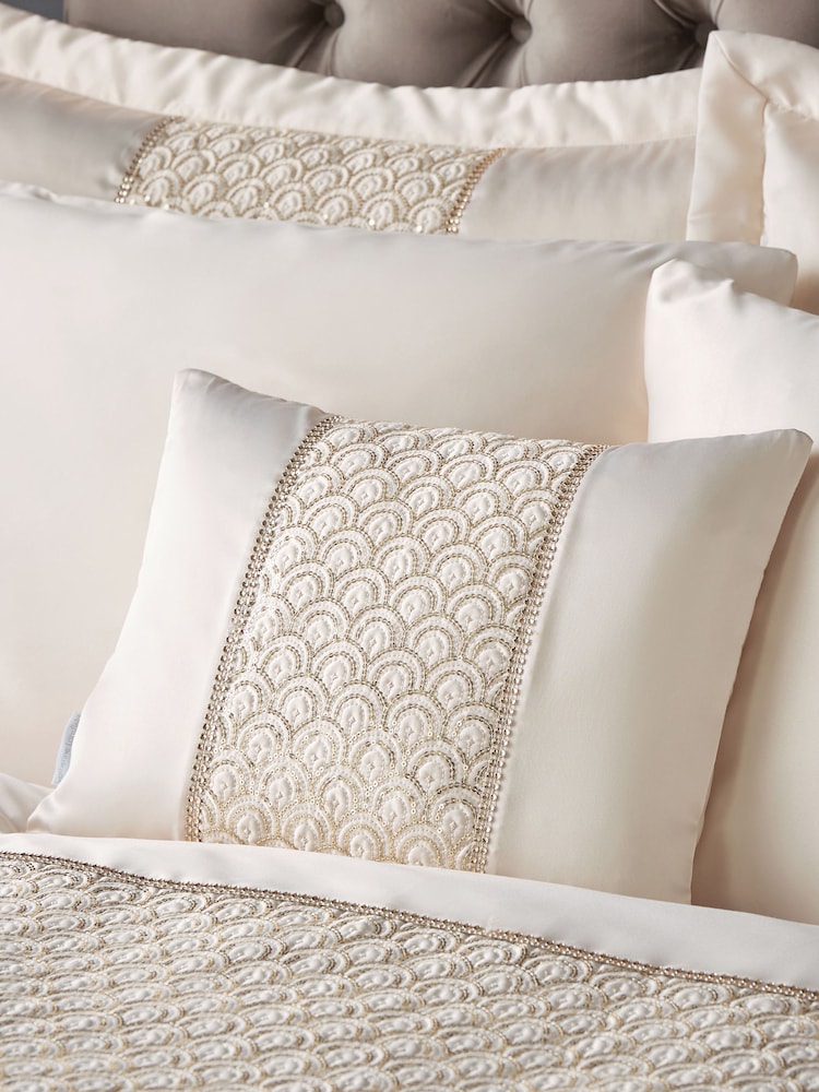 Catherine Lansfield Champagne Deco Sequin Glamour Cushion - Image 1 of 2
