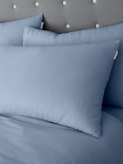 Catherine Lansfield Chambray Blue Brushed 100% Cotton Duvet Cover Set - Image 2 of 3