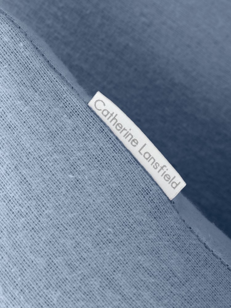 Catherine Lansfield Chambray Blue Brushed 100% Cotton Duvet Cover Set - Image 3 of 3
