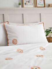Catherine Lansfield White Embroidered Lions Duvet Cover Set - Image 2 of 4
