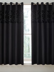 Cortinas de terciopelo con diseño de celosía y forro de Catherine Lansfield - Imagen 1 de 2