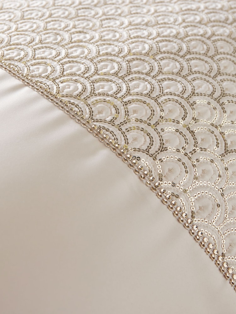 Catherine Lansfield Champagne Deco Sequin Glamour Duvet Cover Set - Image 3 of 4