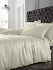 Catherine Lansfield Champagne Silky Soft Satin Duvet Cover and Pillowcase Set - Image 1 of 3