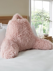 Catherine Lansfield Blush Pink Cuddly Deep Pile Faux Fur Cuddle Chair Cushion - Image 1 of 3