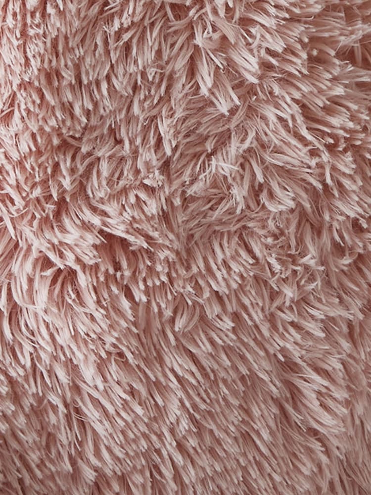 Catherine Lansfield Blush Pink Cuddly Deep Pile Faux Fur Cuddle Chair Cushion - Image 2 of 3