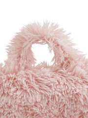 Catherine Lansfield Blush Pink Cuddly Deep Pile Faux Fur Cuddle Chair Cushion - Image 3 of 3
