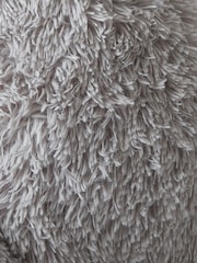 Catherine Lansfield Silver and Grey Cuddly Deep Pile Faux Fur Cuddle Chair Cushion - Image 2 of 3