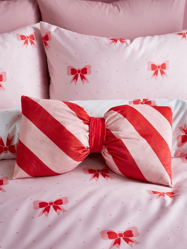 Sassy B Dotty Bows 3D Shaped Cushion - Image 1 of 2