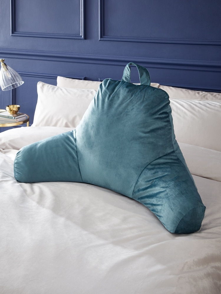 Catherine Lansfield Teal Blue Kingsley Matt Velvet Cuddle Chair Cushion - Image 1 of 2