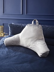 Catherine Lansfield Silver and Grey Kingsley Matt Velvet Cuddle Chair Cushion - Image 1 of 2