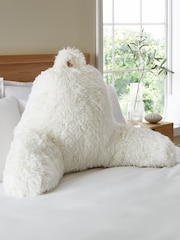 Catherine Lansfield Cream Cuddly Deep Pile Faux Fur Cuddle Chair Cushion - Image 1 of 3