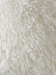 Catherine Lansfield Cream Cuddly Deep Pile Faux Fur Cuddle Chair Cushion - Image 2 of 3
