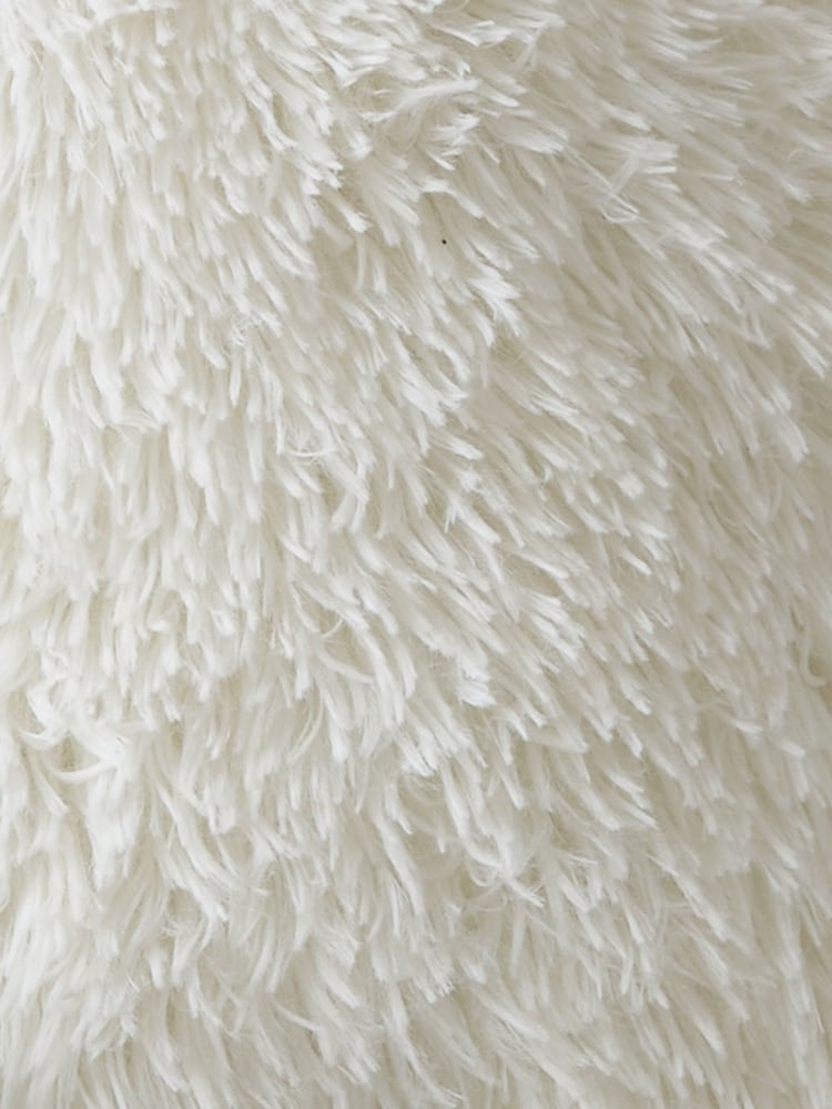 Catherine Lansfield Cream Cuddly Deep Pile Faux Fur Cuddle Chair Cushion - Image 2 of 3