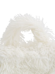 Catherine Lansfield Cream Cuddly Deep Pile Faux Fur Cuddle Chair Cushion - Image 3 of 3