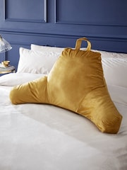 Catherine Lansfield Ochre Yellow Kingsley Matt Velvet Cuddle Chair Cushion - Image 1 of 2
