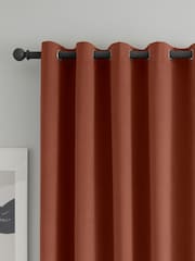 Catherine Lansfield Terracotta Wilson Thermal Blackout Lined Eyelet Curtains - Image 3 of 3