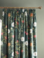 RHS Green Arcadia Floral Tassel Soft Touch Recycled Polyester Velour 50x50cm Cushion - Image 3 of 6