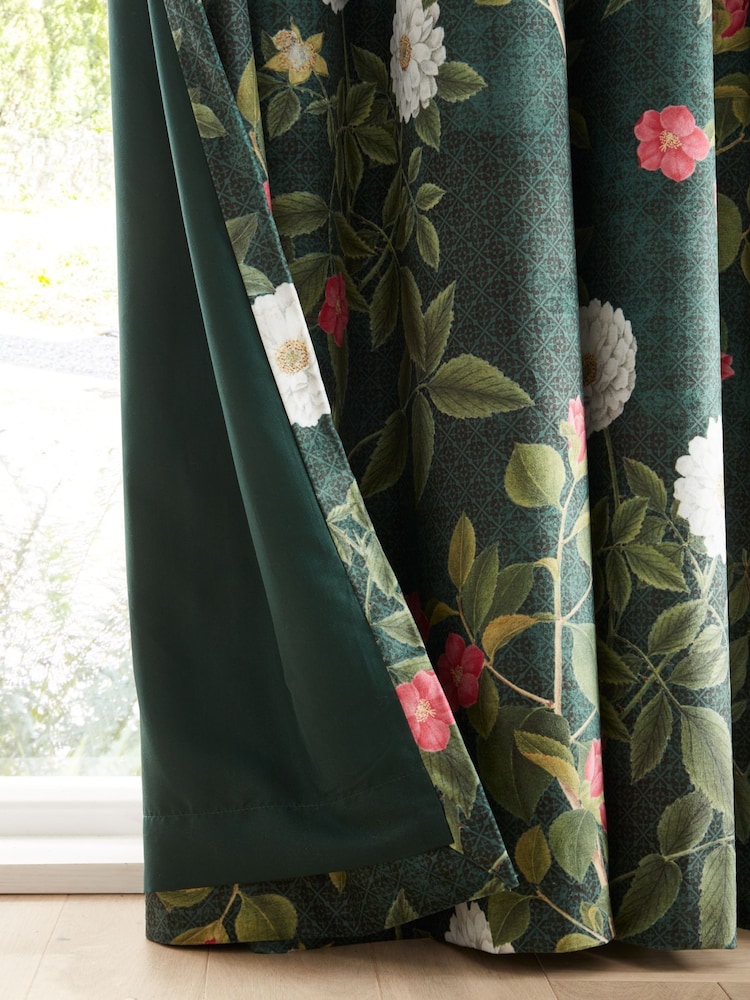RHS Green Arcadia Floral Tassel Soft Touch Recycled Polyester Velour 50x50cm Cushion - Image 6 of 6