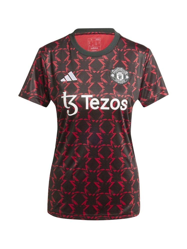 adidas Black Womens Manchester United Pre Match Top - Image 2 of 3