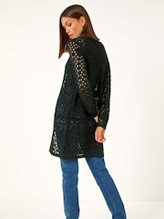 Roman Green Shimmer Longline Knit Cardigan - Image 2 of 5