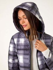 Roman Black Check Print Quilted Puffer Coat - Image 5 of 6