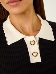Roman Black Scallop Collared Rib Jumper - Image 5 of 5