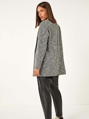 Roman Black Textured Longline Blazer - Image 2 of 5