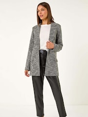 Roman Black Textured Longline Blazer - Image 4 of 5