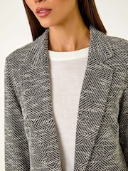 Roman Black Textured Longline Blazer - Image 5 of 5