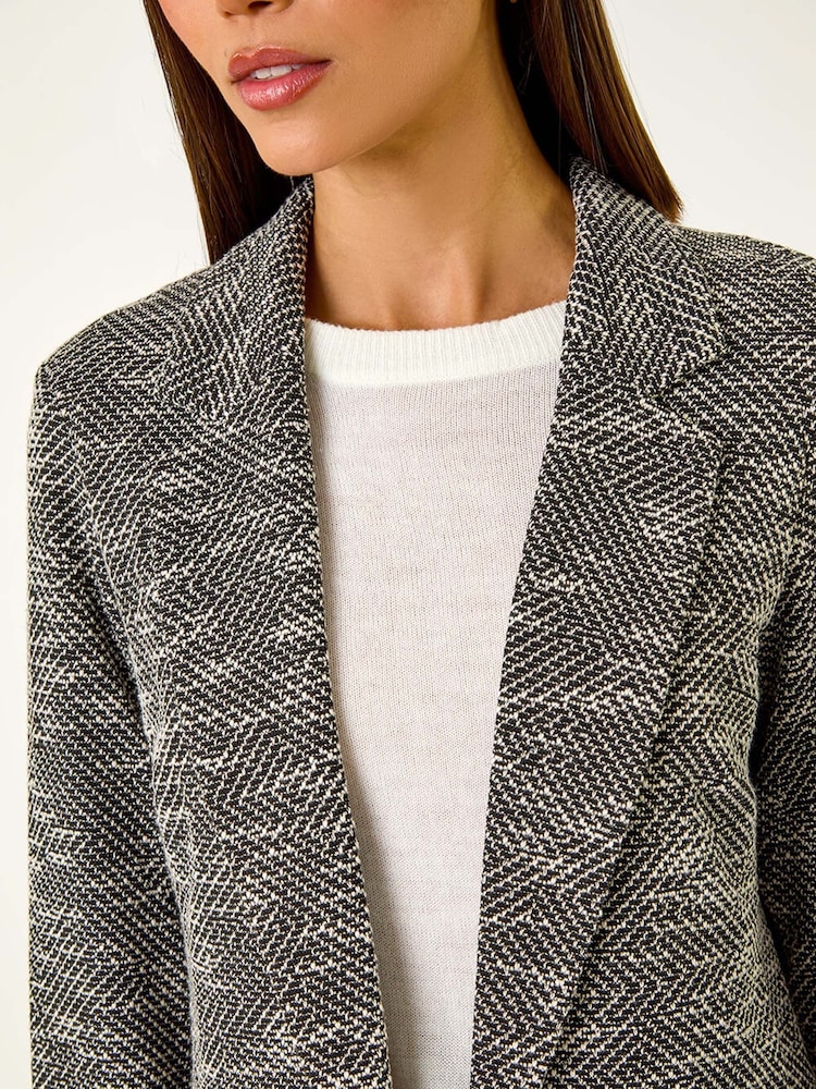 Roman Black Textured Longline Blazer - Image 5 of 5