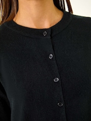Roman Black Soft Knit Button Crew Neck Cardigan - Image 5 of 5