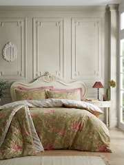 Bridgerton by Catherine Lansfield Green Penelope Floral Reversible Duvet Cover Set - Image 1 of 6
