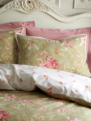 Bridgerton by Catherine Lansfield Green Penelope Floral Reversible Duvet Cover Set - Image 4 of 6