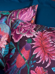 Bridgerton by Catherine Lansfield Plum Kate Floral Soft Velvet Duvet Cover Set - Image 4 of 5
