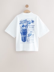 Blanco/azul - Offical Pepsi License Back Graphic Short Sleeve Crew Neck T-Shirt - Imagen 7 de 9