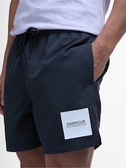 Barbour® International Block Print Black Swim Shorts - Image 4 of 5