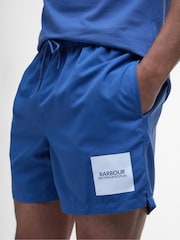 Barbour® International Block Print Black Swim Shorts - Image 4 of 5