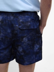 Barbour® International Block Print Black Swim Shorts - Image 4 of 5