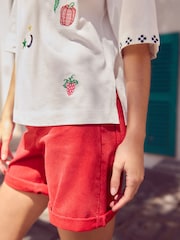 Blanco - Embroidered Oversized T-shirt - Imagen 5 de 5