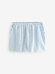Bande bleue/blanche - Short à rayures côtelées douces - Image 4 de 6