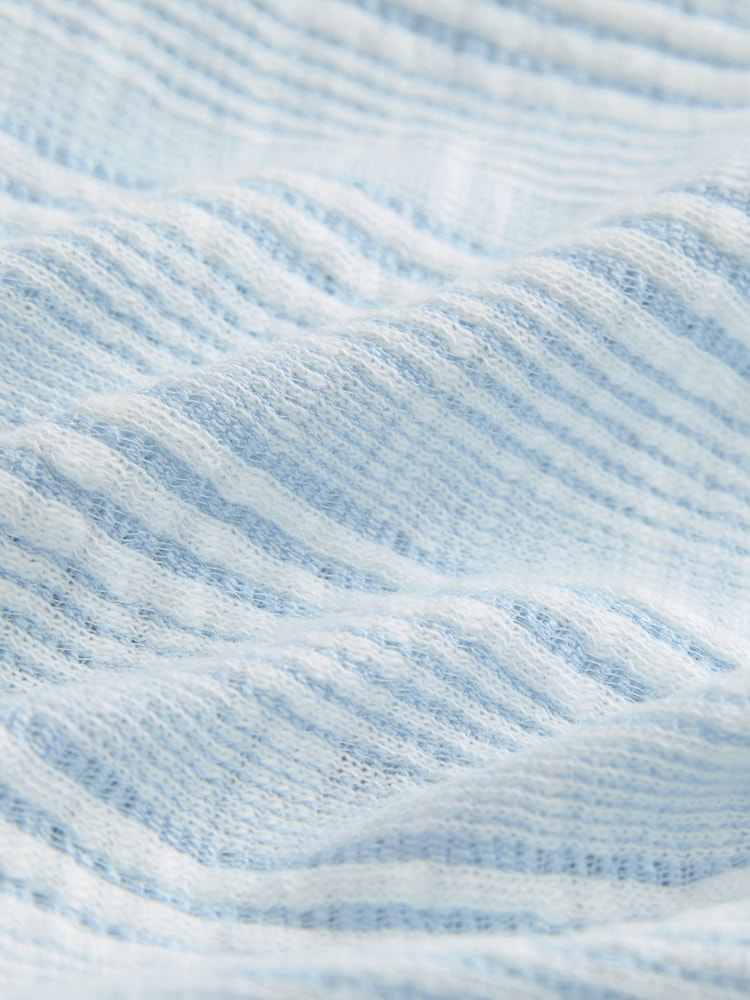 Bande bleue/blanche - Short à rayures côtelées douces - Image 6 of 6