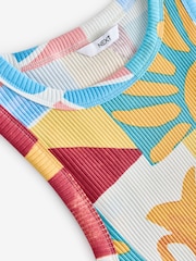 Azul/Amarelo - Colete regata Ribbed Racer sem mangas - Imagem 7 de 8