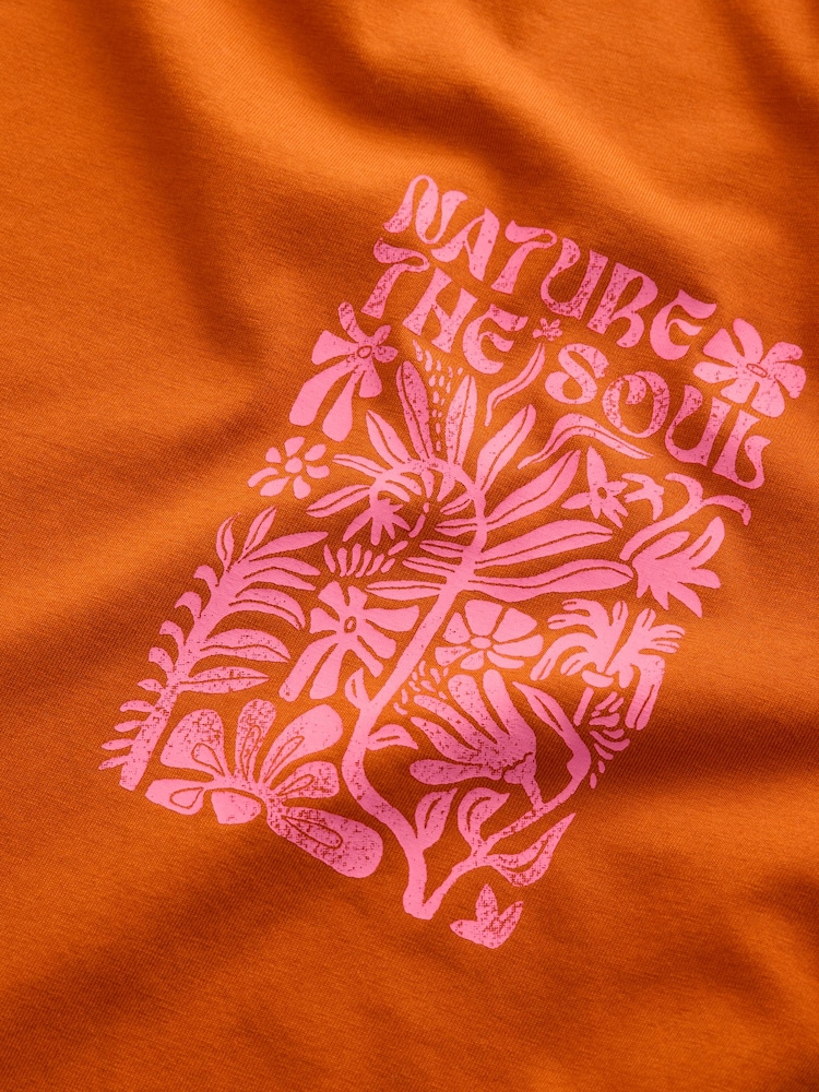 Brown Back Graphic Relaxed Fit Skater Style T-Shirt - Image 8 of 9