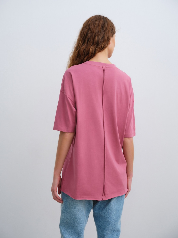 Burgundy Red Relaxed Fit Skater Style T-Shirt - Image 3 of 7