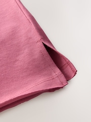 Burgundy Red Relaxed Fit Short Sleeve Seam Detail Skater Style 100% Cotton T-Shirt - Image 7 of 7