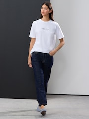 White Flower Back Graphic Heavyweight Short Sleeve Crew Neck T-Shirt - Image 2 of 8