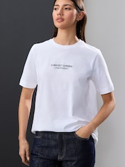 White Flower Back Graphic Heavyweight Short Sleeve Crew Neck T-Shirt - Image 3 of 8