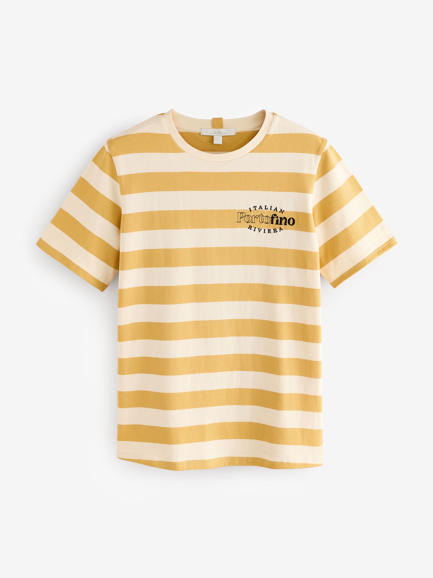 【PORTERNA】Leon striped t-shirt Buy Yellow/Ecru Portofino Graphic Stripe Heavyweight Short