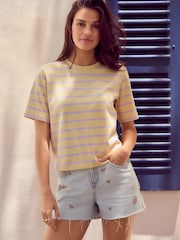 Lilac Purple Heavyweight Short Sleeve Shorter Length T-Shirt - Image 2 of 7