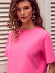 Pink Heavyweight Short Sleeve Shorter Length T-Shirt - Image 4 of 8